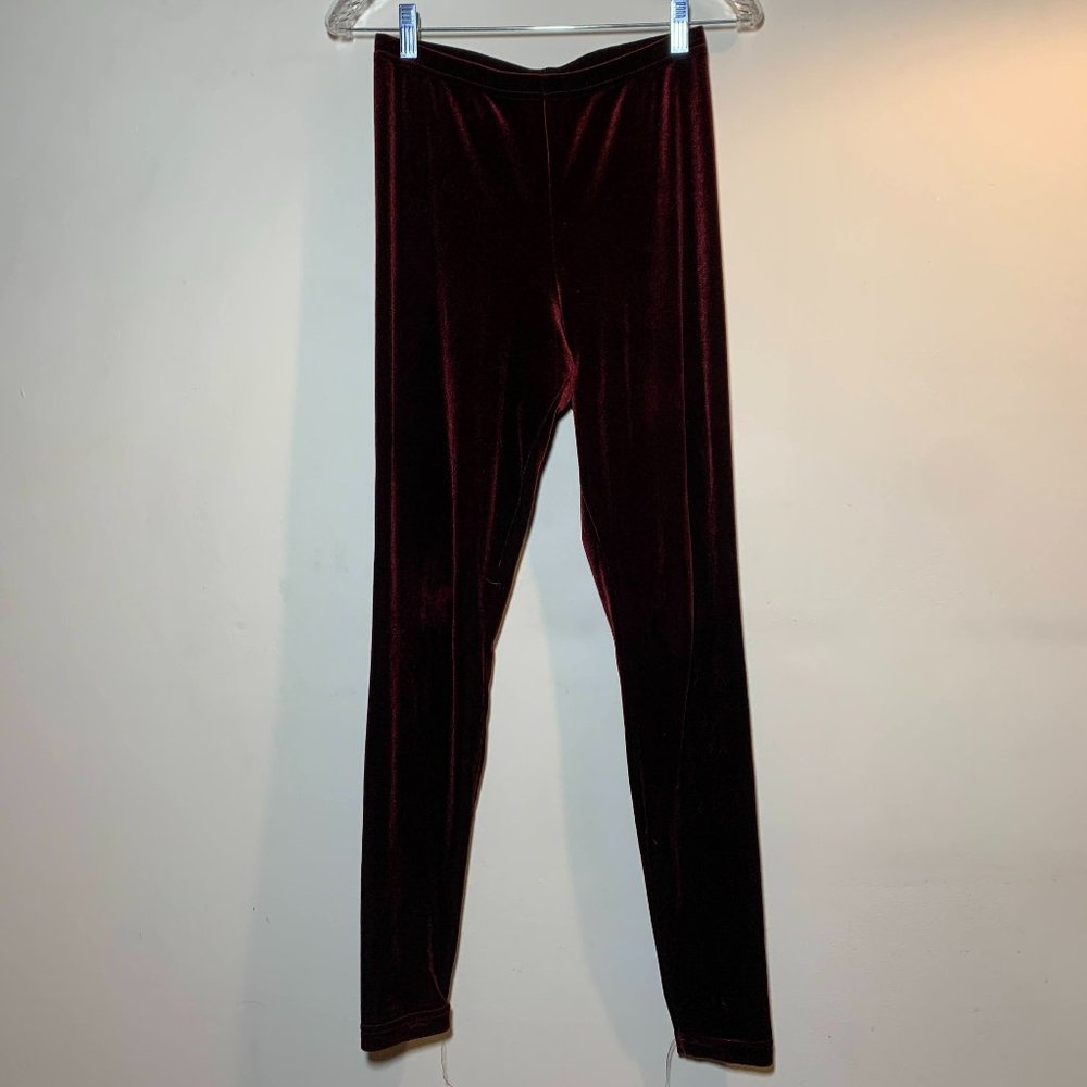 Red/Maroon Velvet Leggings